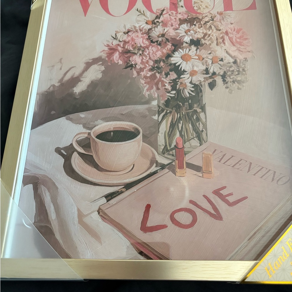 Valentino Vogue Art Print with Gold Frame